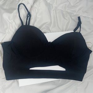 NWT Black Bustier Bandeau Crop Top